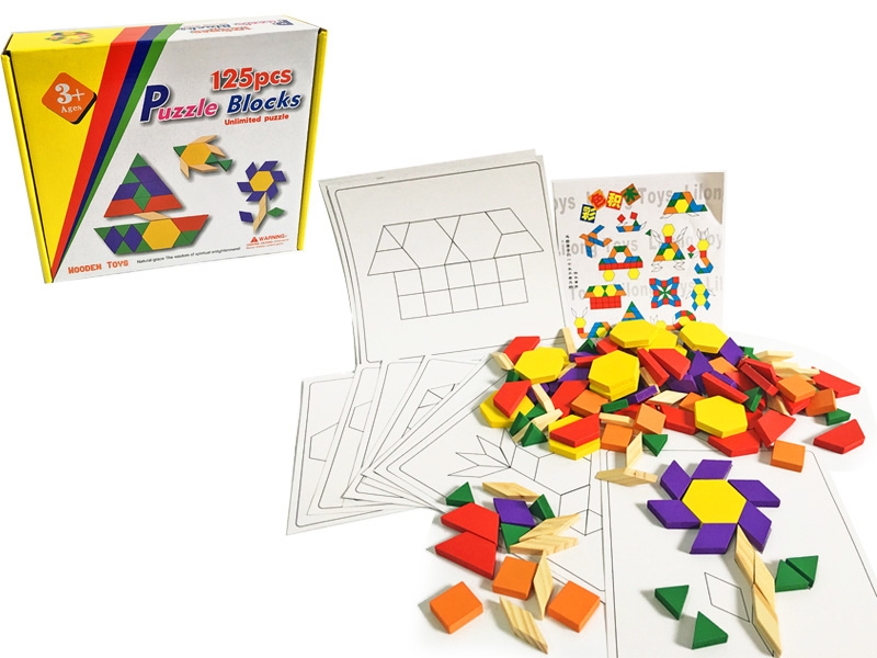 WOODEN BUILDING BLOCKS 125PCS - HP1146338