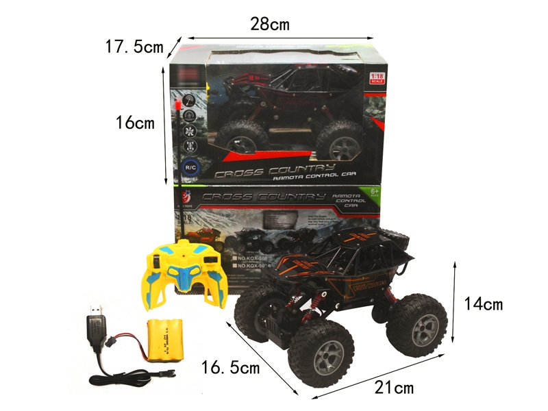 1:18 4 FUNCTION R/C CAR W/USB & INCLUDED BATTERY,ORANGE/GREEN - HP1146404