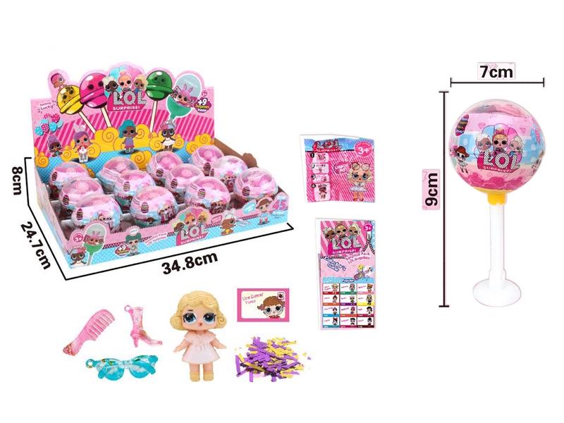 SURPRISE LOLLIPOP W/6CM DOLL & ACCESSORIES 12PCS/DISPLAY BOX - HP1146440