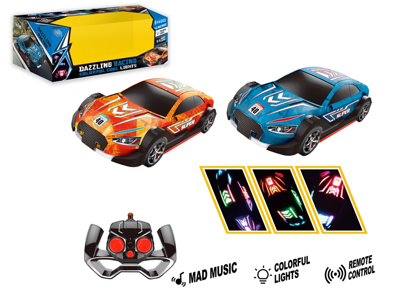 1:24 4 FUNCTION R/C CAR W/LIGHT & MUSIC & INCLUDED BATTERY,RED/BLUE - HP1146988