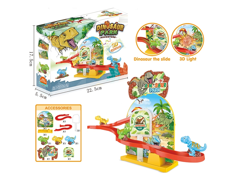 ELECTRIC GEAR ASSEMBLED DINOSAUR SLIDE TRACK PARK - HP1148193