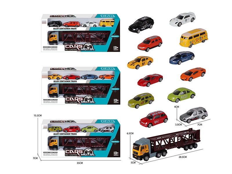 TOW FLAT CAR WITH ALLOY CAR 12 PCS - HP1148247