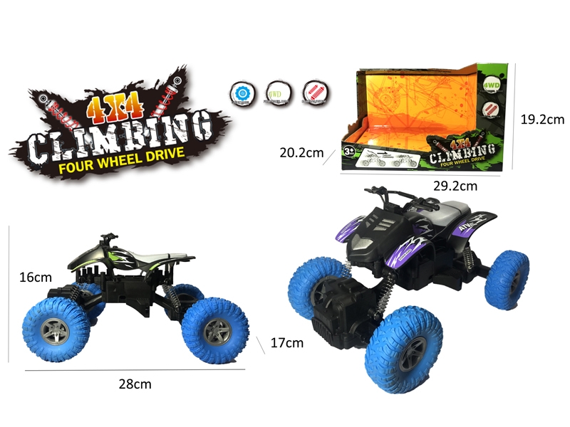 FRICTION CLIMBLING CAR,GREEN/PURPLE,2ASST - HP1148335