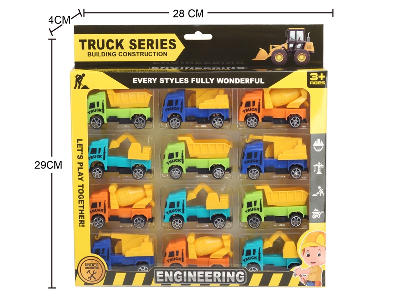 FREE WAY CARTOON ENGINEERING VEHICLE SERIES 12PCS - HP1148479