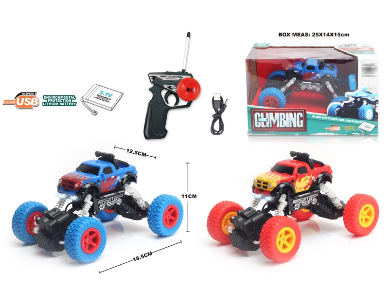 1:22 4 FUNCTION R/C CLIMBLING CAR W/LIGHT,RED/BLUE,INCLUDED BATTERY - HP1148677