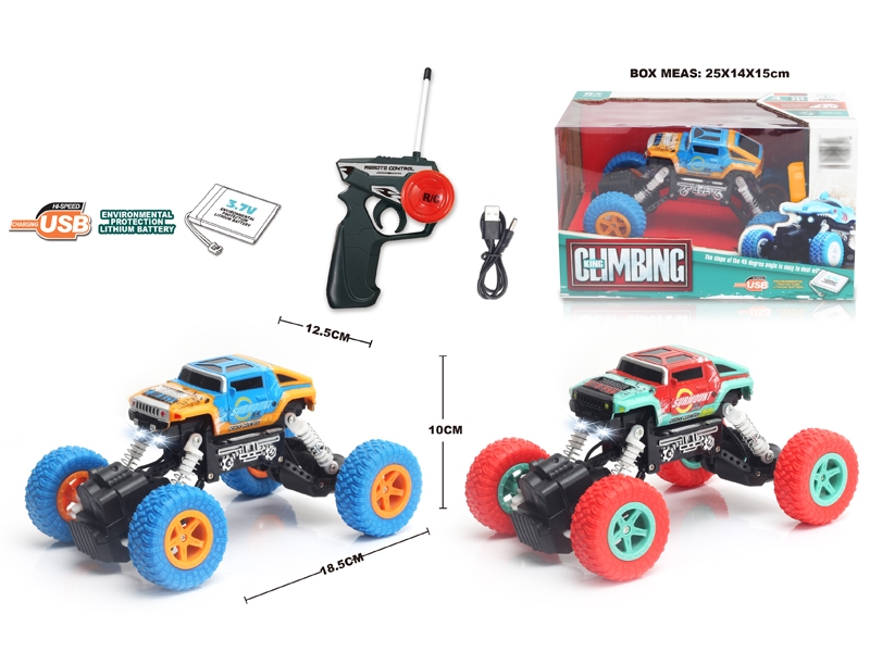 1:22 4 FUNCTION R/C CLIMBLING CAR W/LIGHT,BLUE/ORANGE,INCLUDED BATTERY - HP1148681