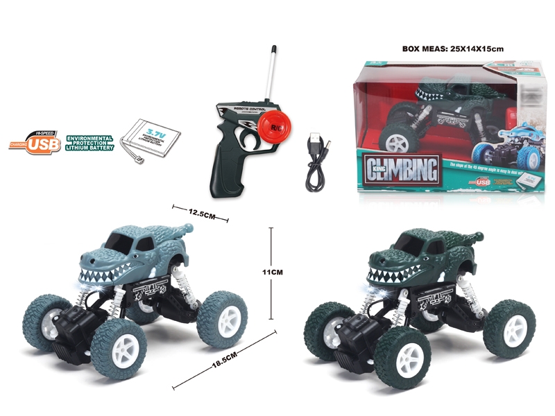 1:22 4 FUNCTION R/C CLIMBLING CAR W/LIGHT,GRAY/GREEN,INCLUDED BATTERY - HP1148684