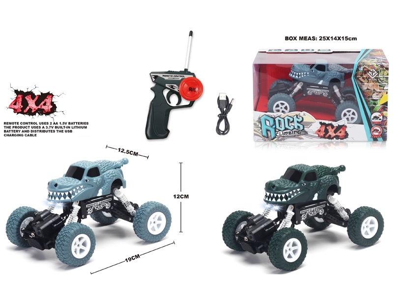 1:22 4 FUNCTION R/C CLIMBLING CAR W/LIGHT,GREEN/GRAY,INCLUDED BATTERY - HP1148692