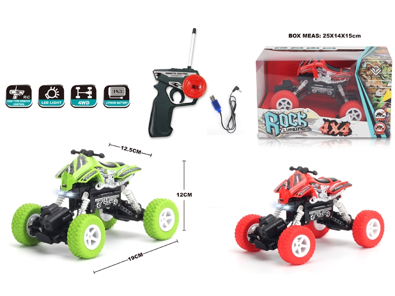 1:22 4 FUNCTION R/C CLIMBLING CAR W/LIGHT,RED/GREEN,INCLUDED BATTERY - HP1148693