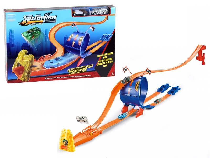 PRESS AND GO RAILWAY TRACK W/2PCS FREE WAY CAR - HP1149625