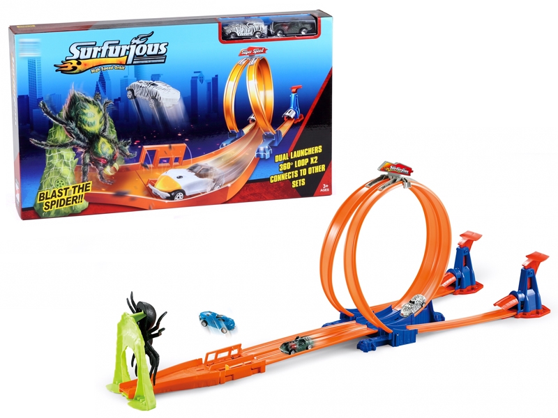 PRESS AND GO RAILWAY TRACK W/2PCS FREE WAY CAR - HP1149626