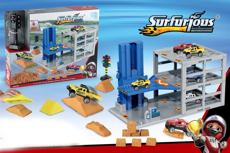 PARKING LOT +SPACE SAND SET W/1PCS FREE WAY CAR - HP1149642