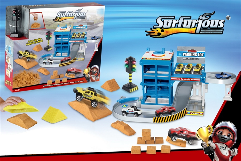 PARKING LOT +SPACE SAND SET W/1PCS FREE WAY CAR - HP1149643