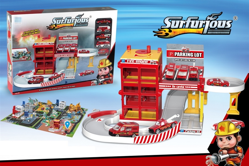 PARKING LOT  + 48 PCS PUZZLE W/5PCS FREE WAY DIE-CAST CAR - HP1149664