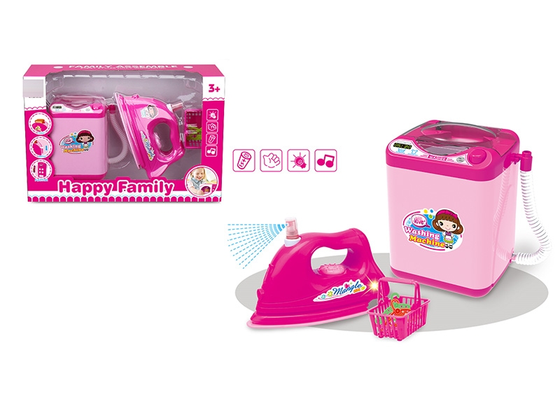 ELECTRIC VERTICAL WASHING MACHINE, IRON COMBINATION (LIGHT, VIBRATION, CAN ADD WATER) 4*AA NOT INCLUDED - HP1150190