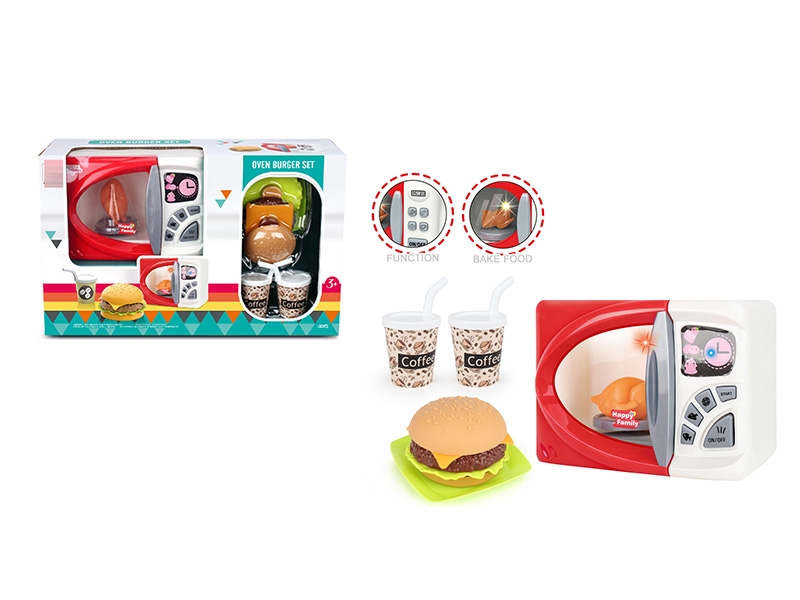 ELECTRIC MICROWAVE BURGER KIT W/LIGHT, CAN TURN, 2*AA NOT INCLUDED - HP1150205