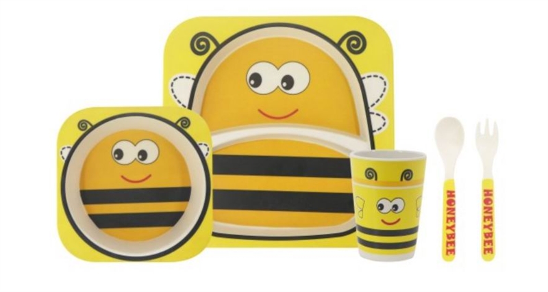 5PCS BAMBOO FIBER KIDS SQUARE FEEDING SET - HP1150536