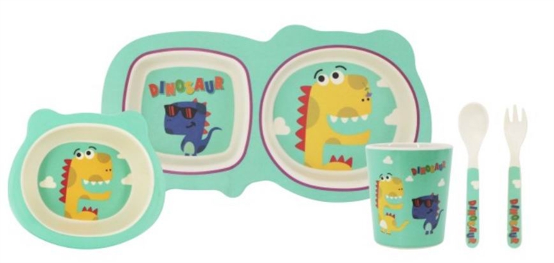 5PCS BAMBOO FIBER KIDS SQUARE FEEDING SET - HP1150538
