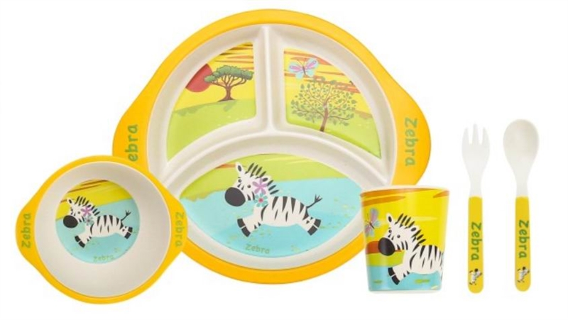 5PCS BAMBOO FIBER KIDS SQUARE FEEDING SET - HP1150543
