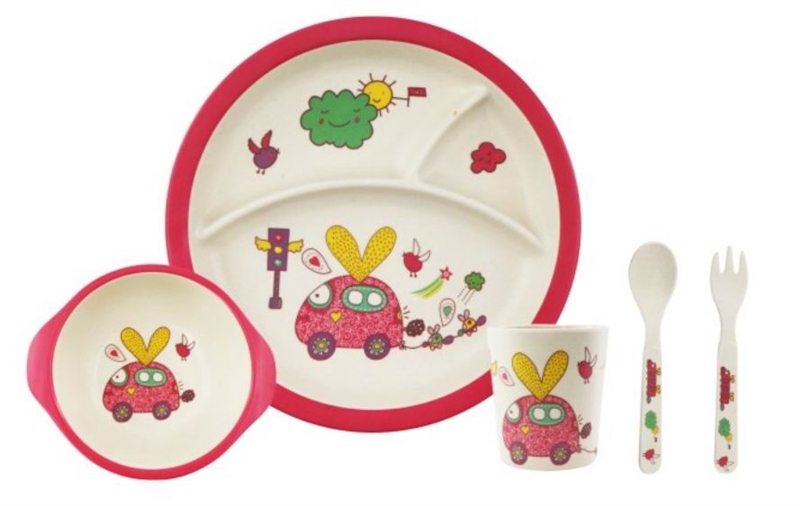 5PCS BAMBOO FIBER KIDS SQUARE FEEDING SET - HP1150544