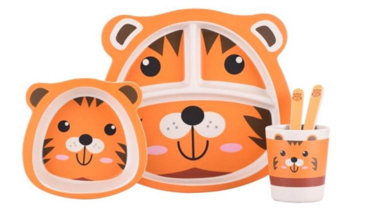 5PCS BAMBOO FIBER KIDS SQUARE FEEDING SET - HP1150545