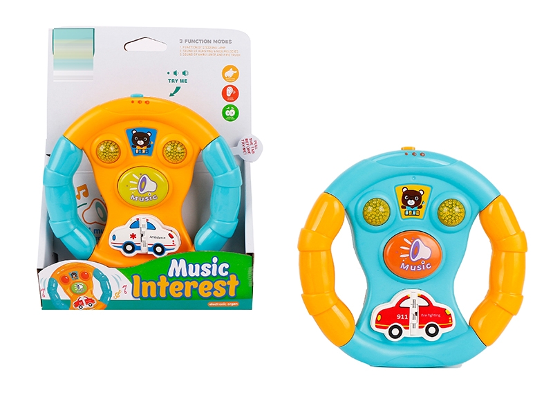 MUSIC STEERING WHEEL (ORANGE/BLUE)INCLUDE BATTERY - HP1150553