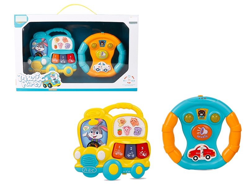 CARTOON CAR PIANO,STEERING WHEEL( W/LIGHT & MUSIC NOT INCLUDE BATTERY) - HP1150893