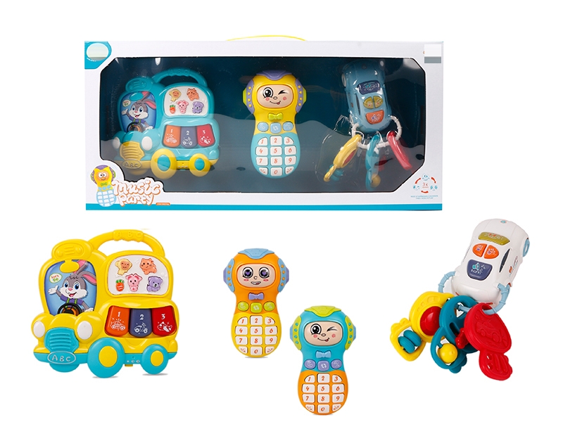 CARTOON CAR PIANO, MOBILE PHONE, CAR( W/LIGHT & MUSIC NOT INCLUDE BATTERY) - HP1150896