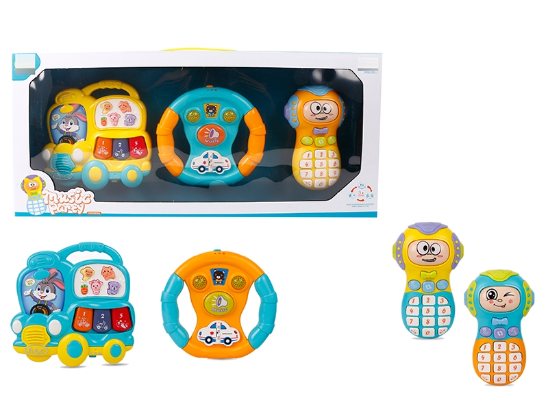 CARTOON CAR PIANO, MOBILE PHONE, STEERING WHEEL( W/LIGHT & MUSIC NOT INCLUDE BATTERY) - HP1150897