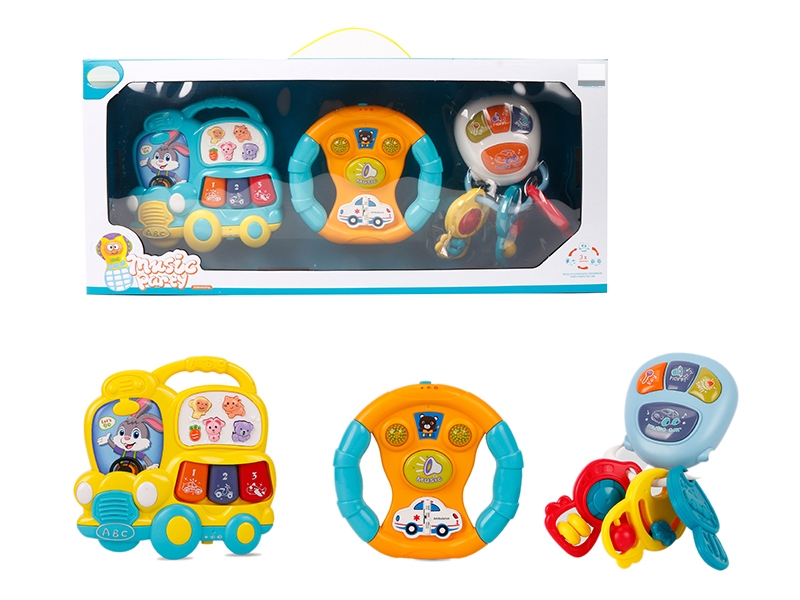 CARTOON CAR PIANO, STEERING WHEEL, REMOTE CONTROL( W/LIGHT & MUSIC NOT INCLUDE BATTERY) - HP1150898