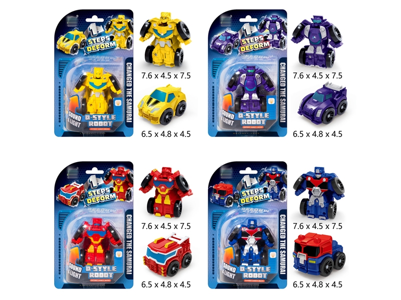 TRANSFORMED CAR W/VOICE & LIGHT,RED/YELLOW/WHITE/BLUE,4ASST,INCLUDED BATTERY - HP1151394