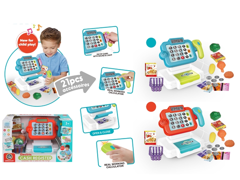 CASH REGISTER W/LIGHT & SOUND,RED/BLUE - HP1151697