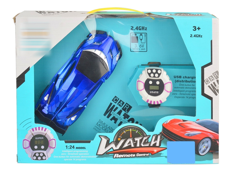 DOUBLE RC STRUNT CAR W/LIGHT & USB,RED/BLUE,INCLUDED BATTERY - HP1152426