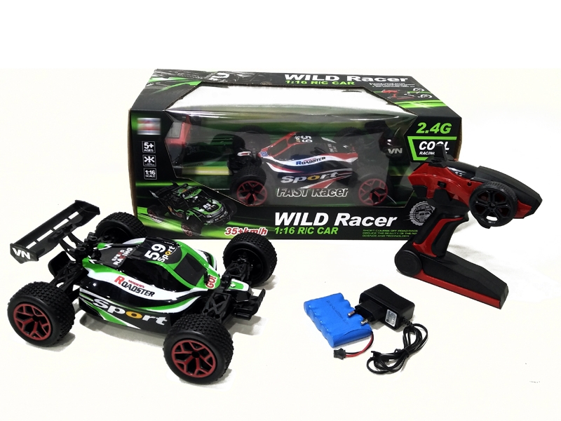 2.4G 1:16 HIGH SPEED R/C CAR INCLUDE BATTERY ，RED/GREEN - HP1152456