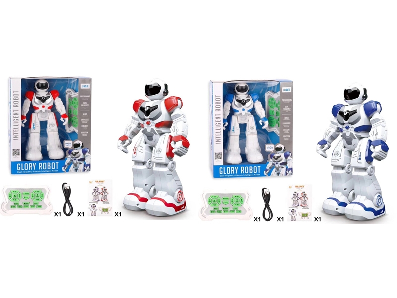 B/O ROBOT W/FINGERPRINT SENSOR & PROGRAMME & LIGHT & ENCYCLOPEDIC KNOWLEDGE,INCLUDED BATTERY,RED/BLUE - HP1152524