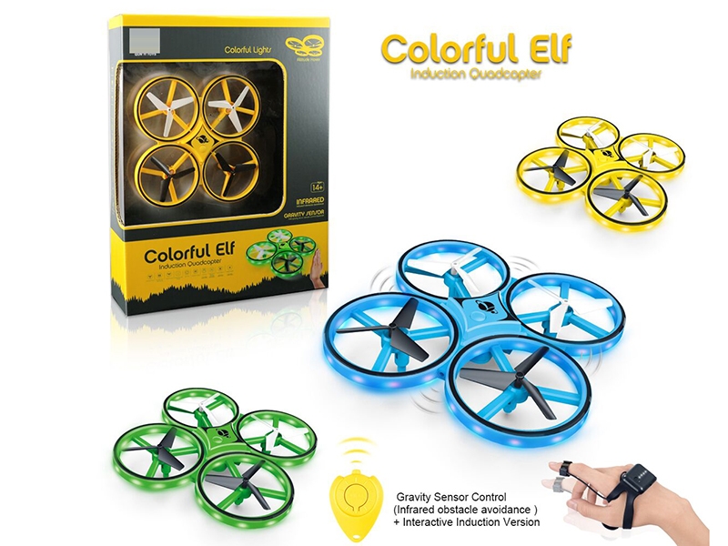 WATCH REMOTE CONTROL DAZZLE LIGHT INTERACTIVE INDUCTION QUADCOPTER - HP1152541