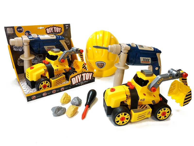ASSEMBLE FREE WAY CONSTRUCTION CAR W/MOTOR DRILL & HAT - HP1152675