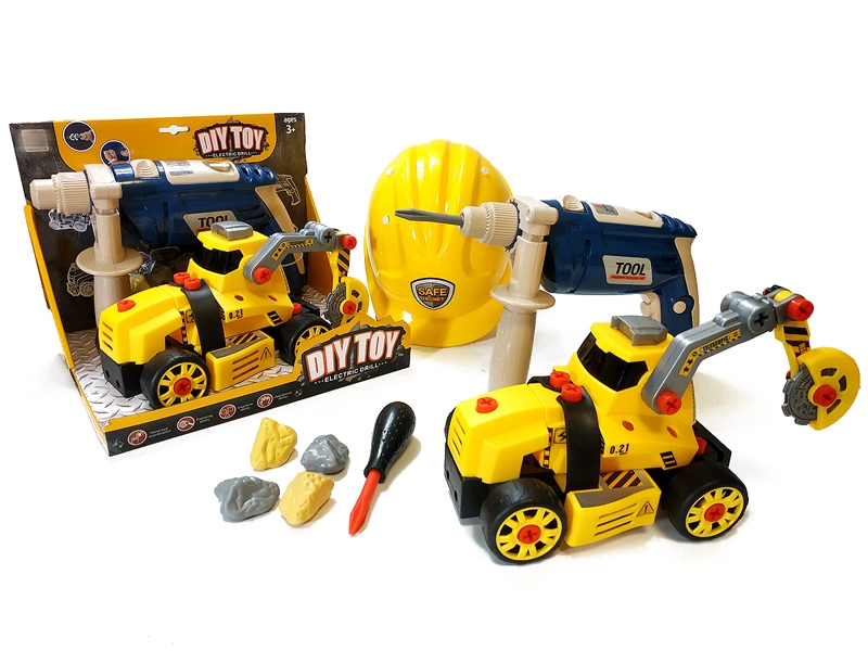 ASSEMBLE FREE WAY CONSTRUCTION CAR W/MOTOR DRILL & HAT - HP1152677