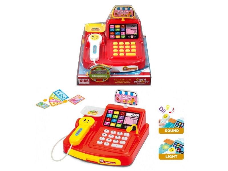CASH REGISTER W/LIGHT & MUSIC，RED/BLUE - HP1153597