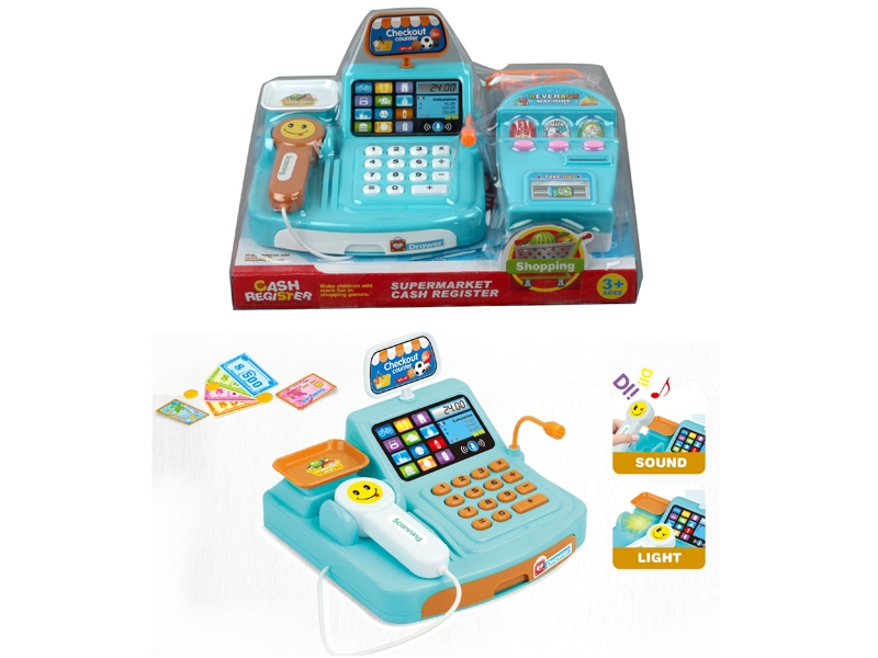 CASH REGISTER W/LIGHT & MUSIC，RED/BLUE - HP1153599