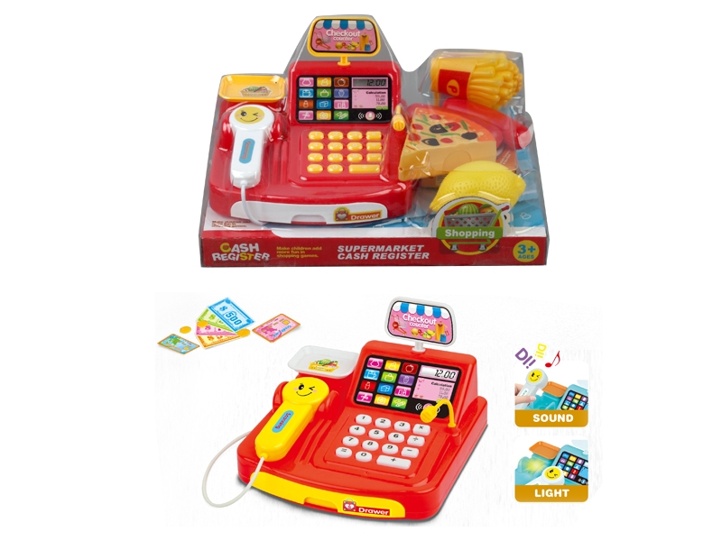 CASH REGISTER W/LIGHT & MUSIC，RED/BLUE - HP1153603