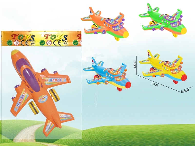 FRICTION PLANE W/LIGHT & MUSIC,YELLOW/ORANGE/GREEN/BLUE - HP1155037