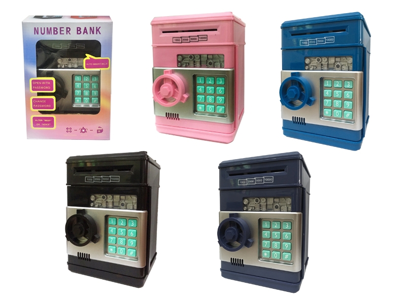 CIPHER PIGGY BANK,PINK/BLACK/BLUE/GRAY - HP1156286