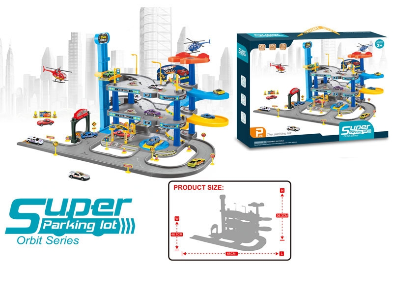 PARKING LOT SET W/1PCS DIE CAST PLANE & 2PCS FREE WAY DIE CAST CAR - HP1156393