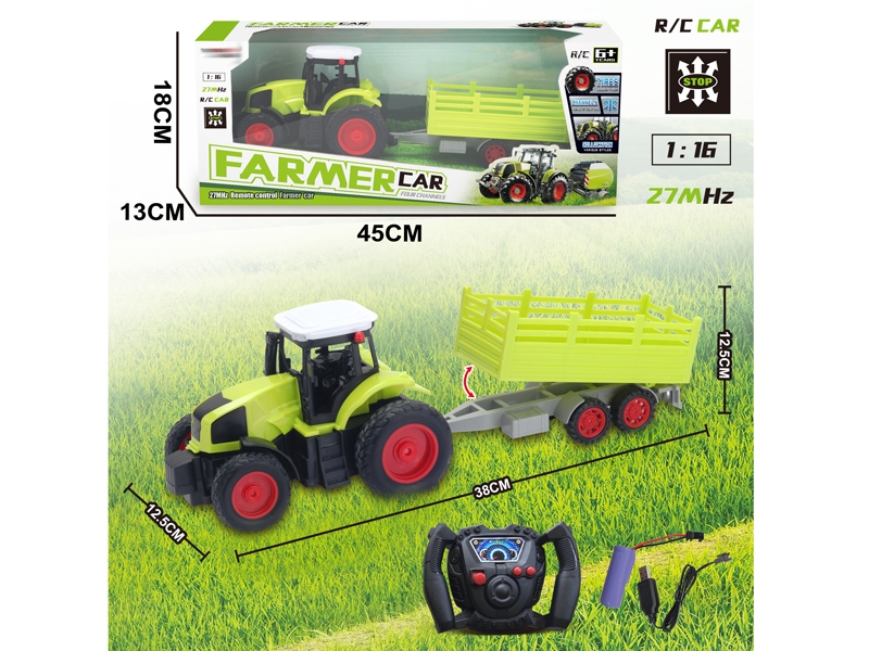 1:16 4 FUNCTION R/C FARMER TRUCK W/USB,INCLUDED BATTERY - HP1156513
