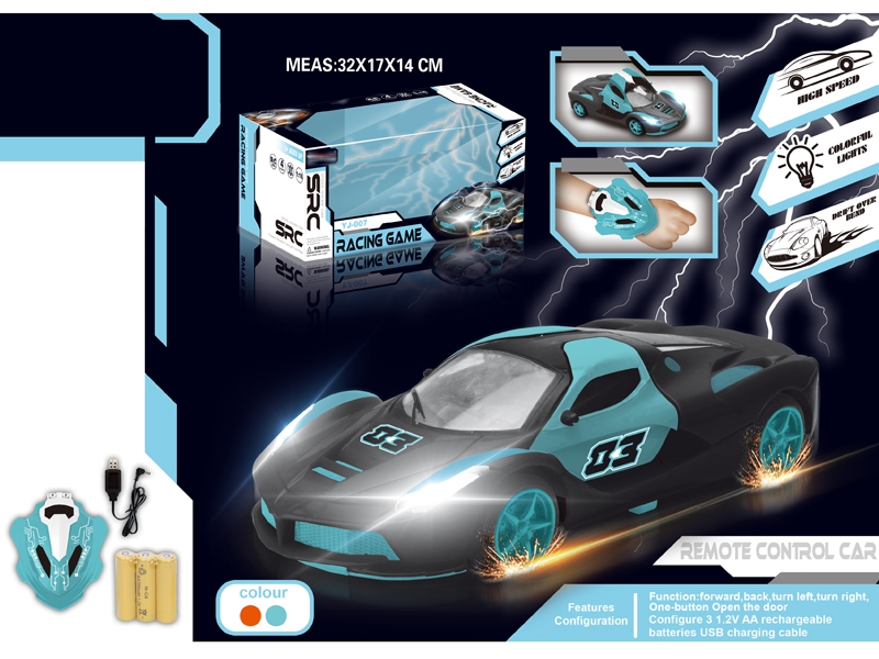 1:18 5 FUNCTION R/C CAR W/LIGHT & USB,RED/BLUE,INCLUDED BATTERY - HP1156563