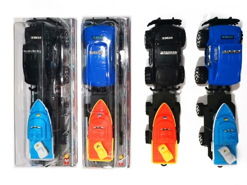 FRICTION CAR W/PULL BACK BOAT 2 COLOR - HP1156889