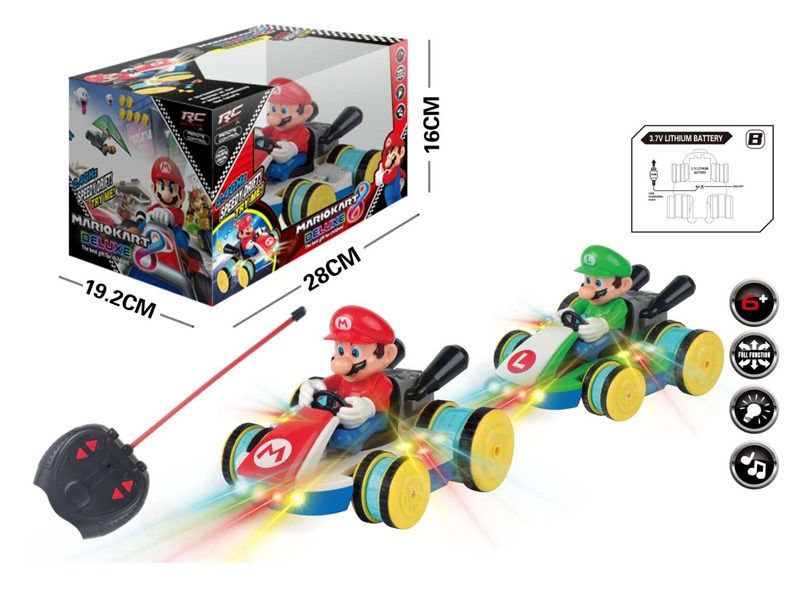 R/C CAR 2 COLORS INCLUDED 1X3.7V  BATTERY W/LIGHT AND MUSIC - HP1156997