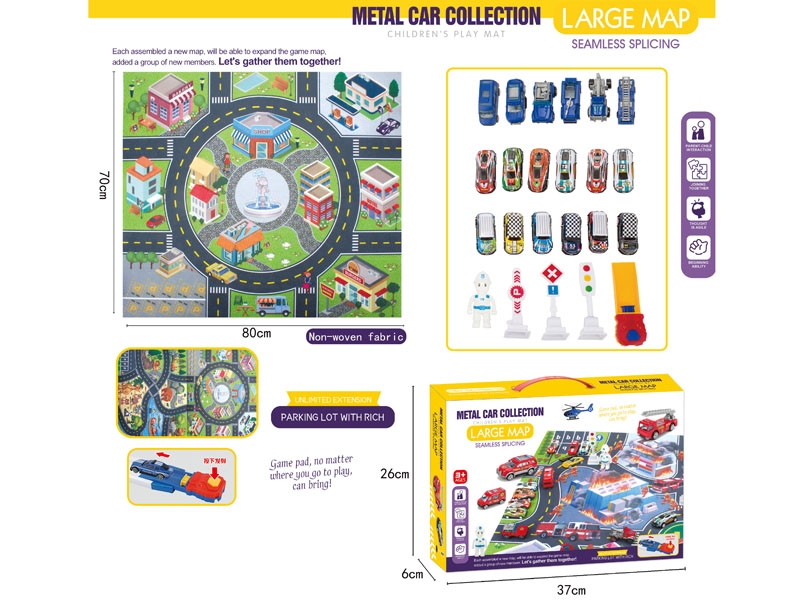 FREE WAY DIE CAST CAR SET W/SCENE MAP - HP1157029