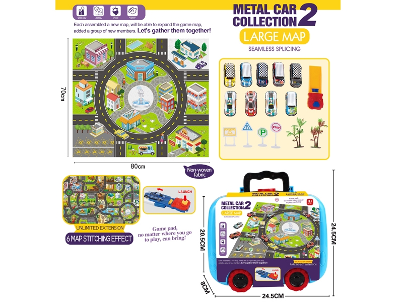 FREE WAY DIE CAST CAR SET W/SCENE MAP - HP1157036